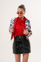 The Elvaris Reversible Red Leather Women Jacket