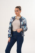 The Nyvessa Reversible Navy Blue Leather Women Jacket
