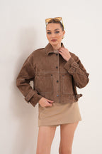 The Velmira Reversible Brown Suede Leather Jacket