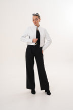 The Elvaris Reversible White Leather Women Jacket