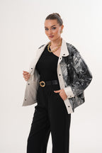 The Velmira Reversible Ivory Leather Women Jacket