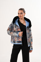 The Velora Sky Blue Reversible Lambskin Women Leather Jacket