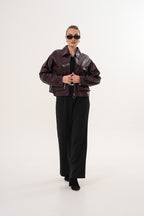 The Elvoria Reversible Burgundy Leather Jacket