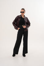 The Elvoria Reversible Burgundy Leather Jacket
