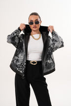 The Calyra Reversible Leather Women Jacket – Black