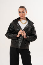 The Ravessa Reversible Black Leather Women Jacket