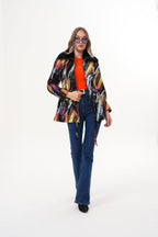 The Mirage Brushstroke Leather Women Jacket