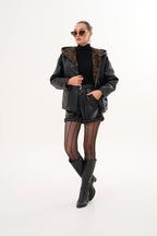 The Felina Black Leather Women Jacket