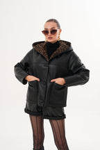 The Felina Black Leather Women Jacket