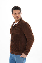 The Azzuro Suede Brown Leather Jacket
