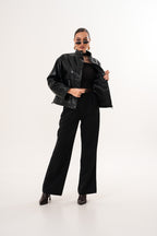 The Vesper Black Leather Women Jacket