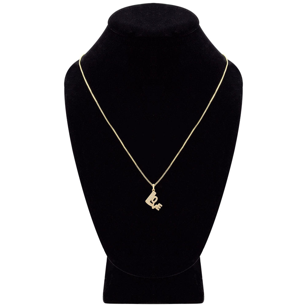Cubic Zirconia 14K Gold Filled Love Pendant Necklace Set