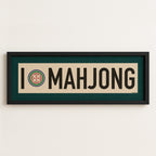 Framed I Love Mahjong Art Scroll Sign