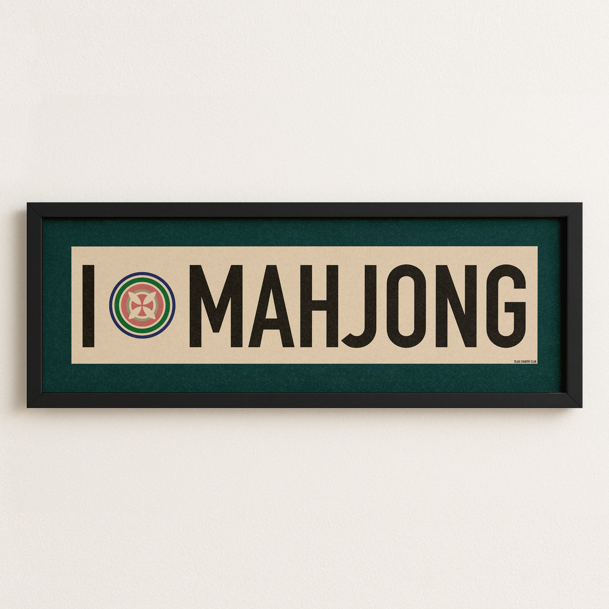 Framed I Love Mahjong Art Scroll Sign