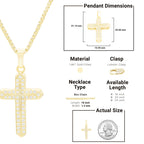Cross 3 Cubic Zirconia Pendant With Necklace Set 14K Gold Filled
