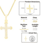 CZ Stone Accurate Cross Cubic Zirconia Pendant With Necklace Set 14K Gold Filled