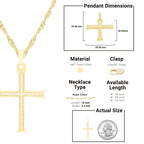 CZ Cross Cubic Zirconia Pendant With Necklace Set 14K Gold Filled
