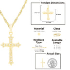 CZ Cross Cubic Zirconia Pendant With Necklace Set 14K Gold Filled