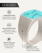 Turquoise Cushion Signet Ring