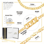 Cuban Link 14K Gold Filled Necklace 24" Bracelet 8.5" Set