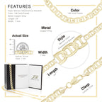 Mariner Diamond-Cut Chain 14K Gold Filled Bracelet 8.5" Lobster Claw Clasp Jewelry Gift for Men 7 mm