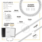 Cuban Link Chain Silver Curb Bracelet 8.5" Stainless Steel Men Jewelry