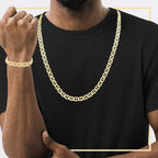 Diamond-Cut 14K Gold Filled Mariner Chain Necklace 24" Bracelet 8.5" Set 7 mm