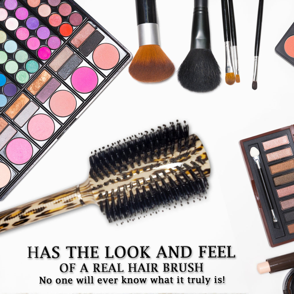 Leopard Print Brush Diversion Safe - Real Brush with a Secret compartment for hiding valuable items