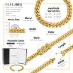 Cuban Link Chain 14K Gold Plated Curb Bracelet 8.5" Stainless Steel Men Jewelry