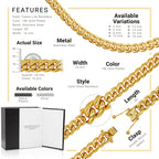 Cuban Link 14K Gold Plated Necklace 30" For Men
