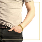 Cuban Link Chain 14K Gold Plated Curb Bracelet 8.5" Stainless Steel Men Jewelry