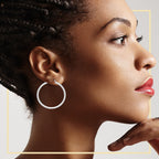 Silver Plain Hoop Women Earrings 4 mm 25 - 80 mm