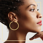 14K Gold-Plated Hoop Earrings 3 mm 25 - 70 mm