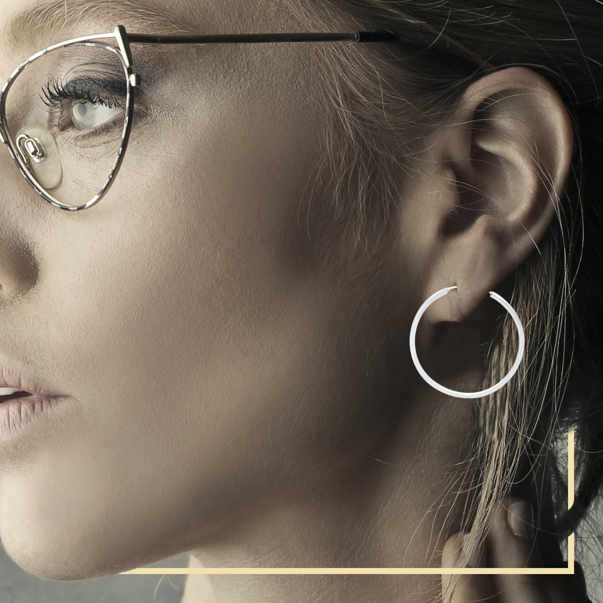 Silver Plain Hoop Women Earrings 2 mm 25 - 70 mm