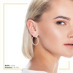 Silver Plain Hoop Women Earrings 4 mm 25 - 80 mm