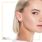 14K Gold Plated Hoop Women Earrings 2 mm 25 - 70 mm