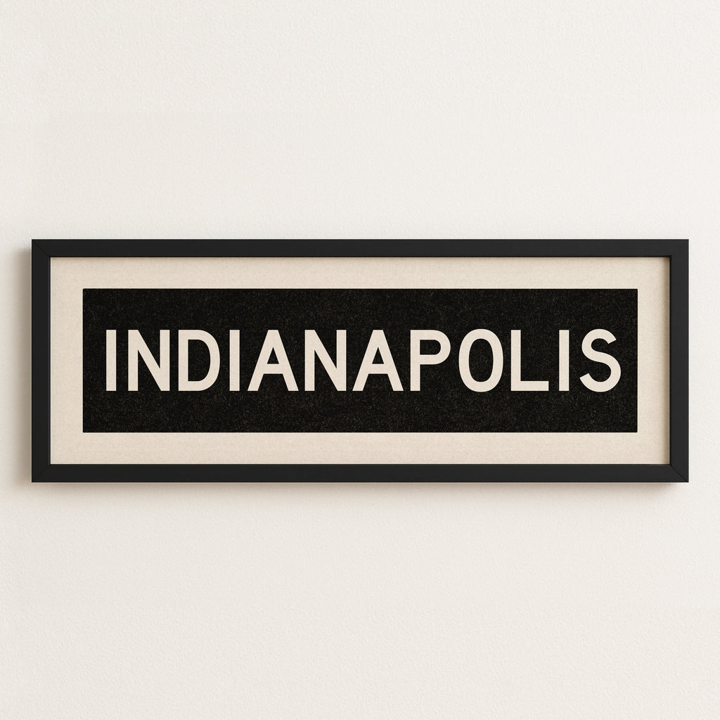 Framed Indianapolis Indiana Bus Scroll