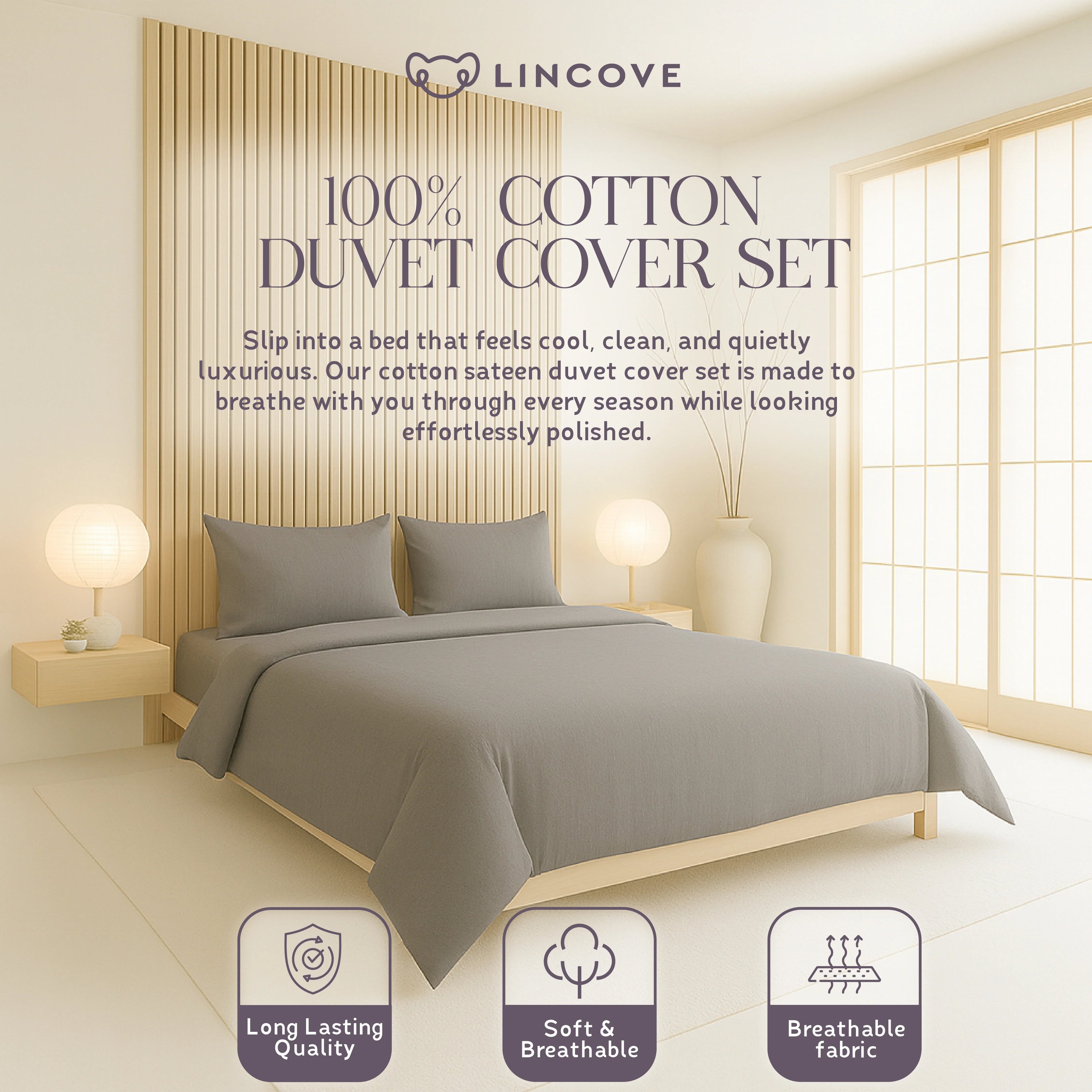 100% Cotton Duvet Cover Set - Classic Hotel Collection