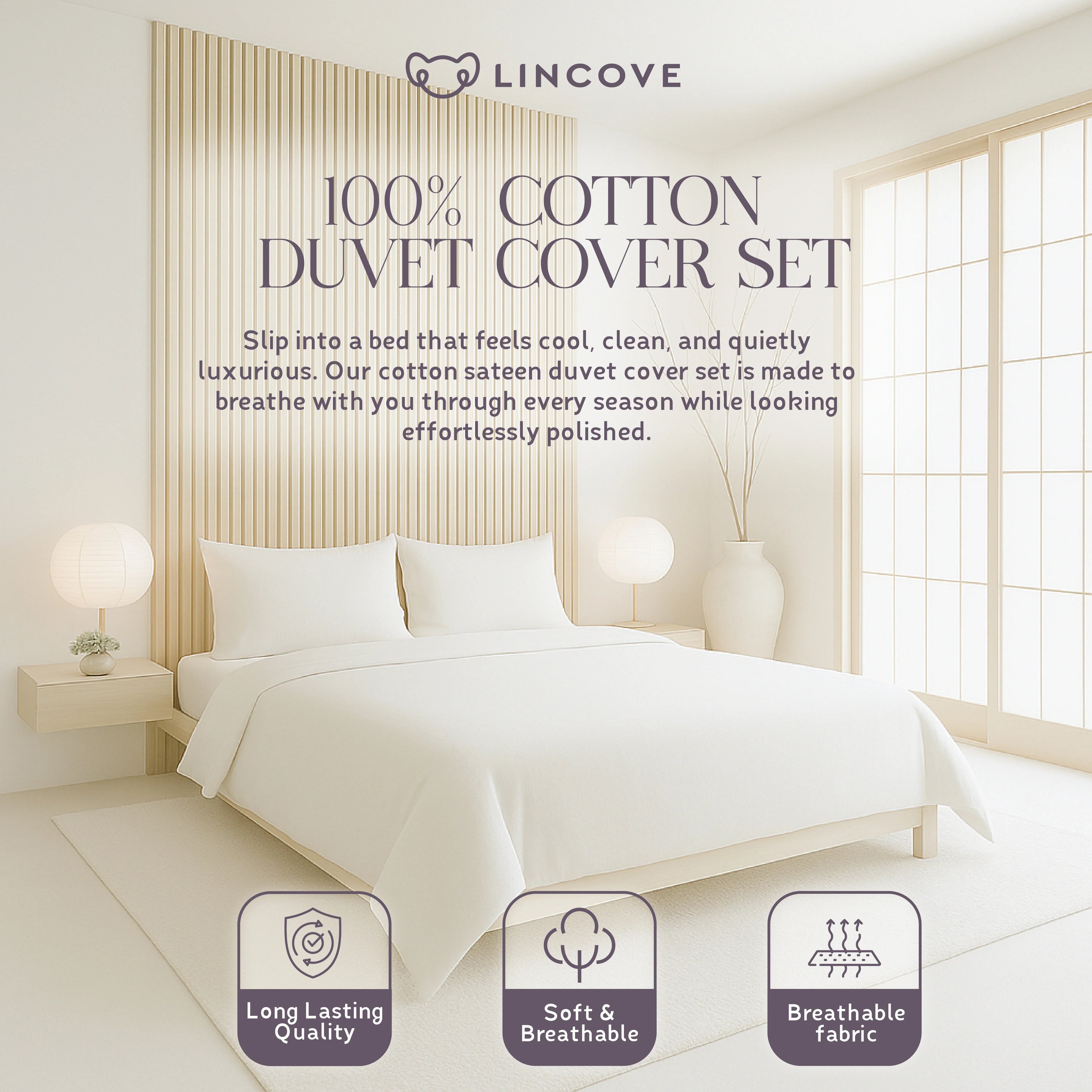 100% Cotton Duvet Cover Set - Classic Hotel Collection