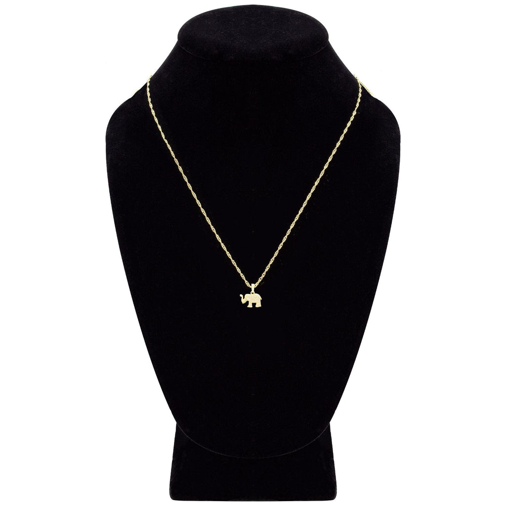 Elephant Cubic Zirconia Pendant With 14K Gold Filled Necklace Set