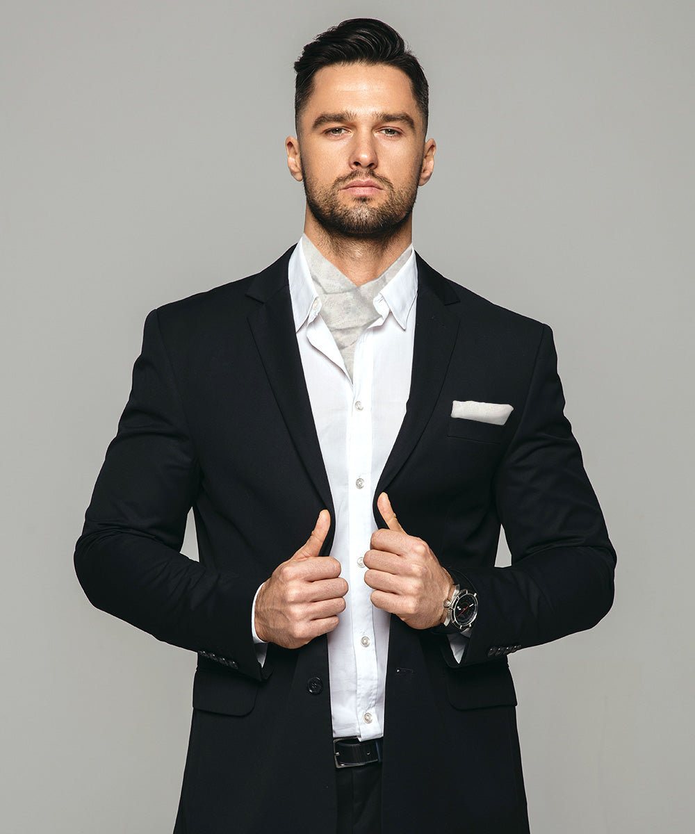 Vittorio Farina Men's Woven Paisley Ascot & Pocket Square