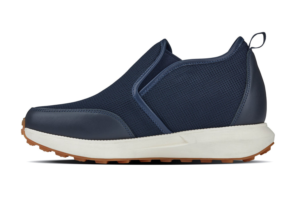 CALTO - J1435  - 3.3 Inches Taller (Dark Blue) - Casual Chunky Sole Sneaker Loafers