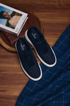 CALTO - J2203 - 2.6 Inches Taller (Ultramarine Blue/White Sole) - Lightweight Nubuck Sneakers