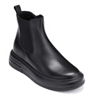 CALTO - J24810 - 3 Inches Taller (Noir) - Lightweight Smooth Nappa Chelsea Zipper Boots
