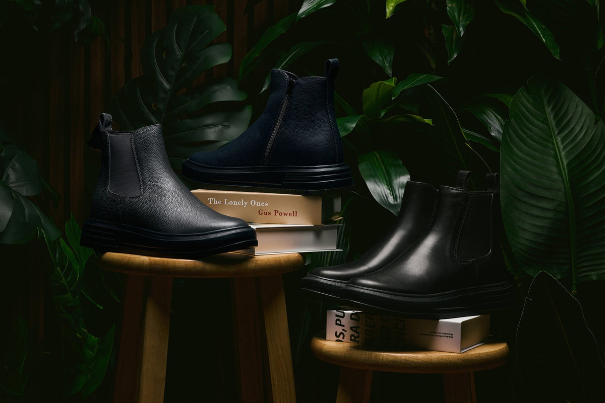 CALTO - J24810 - 3 Inches Taller (Noir) - Lightweight Smooth Nappa Chelsea Zipper Boots
