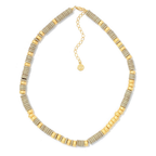 MAYAMAR "Anion" & Drum Bead 15" Choker Necklace w/ 2.75" Extender