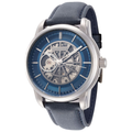 Thomas Earnshaw Men's Radius Skele 45mm Black Dial Leather Watch
