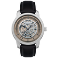 Thomas Earnshaw Men's Radius Skele 45mm Black Dial Leather Watch