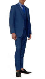 New Blue Slim Fit Suit - 3PC - JAX