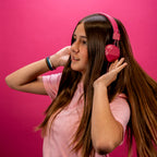 JBuddies Studio On-Ear Kids Wired Type-C Headphones Dark Pink
